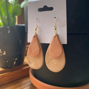 Handmade polymer clay teardrop earrings